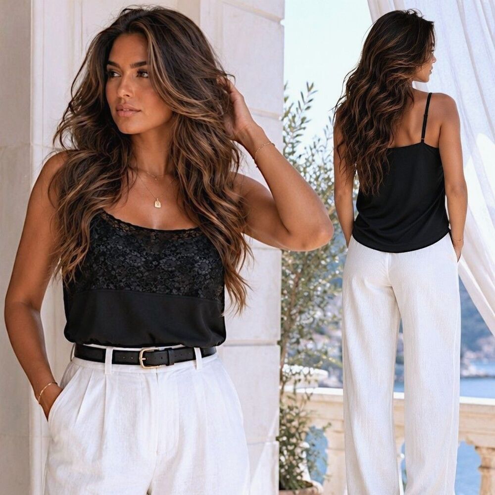 NWT Lane Bryant Plus 26 28 Black Lace Fairygrunge Cami Tank Layering Minimalist